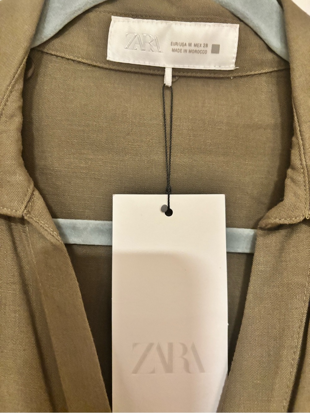 Zara Olive Button-Front Ruched Midi Dress - Picture 4 of 4